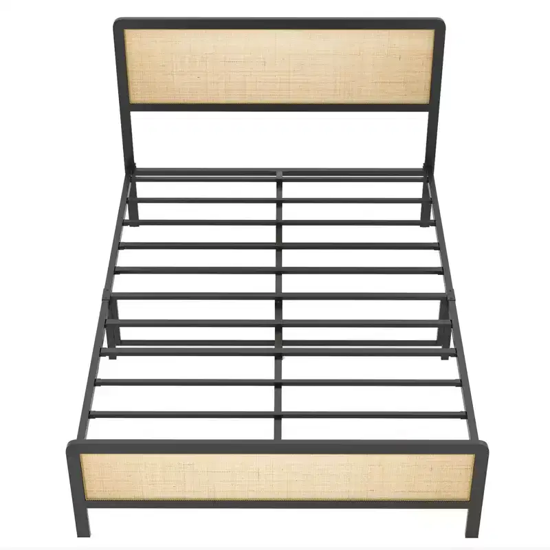 Full-size platform bed frame, metal bed frame with under-bed storage, suitable for bedrooms without a spring mattress