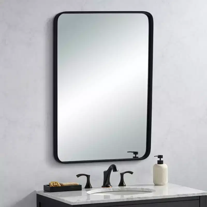 24 x 38 Black Rectangular Wall Mirror