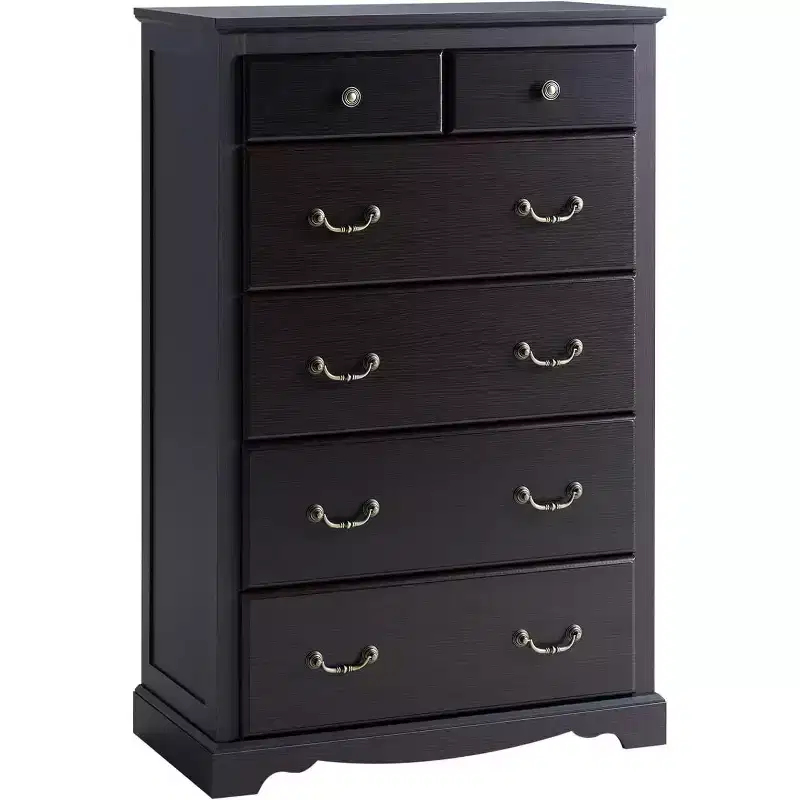 AMERLIFE Drawer Dresser, Farmhouse Chest of Drawers with Vintage Metal Handle