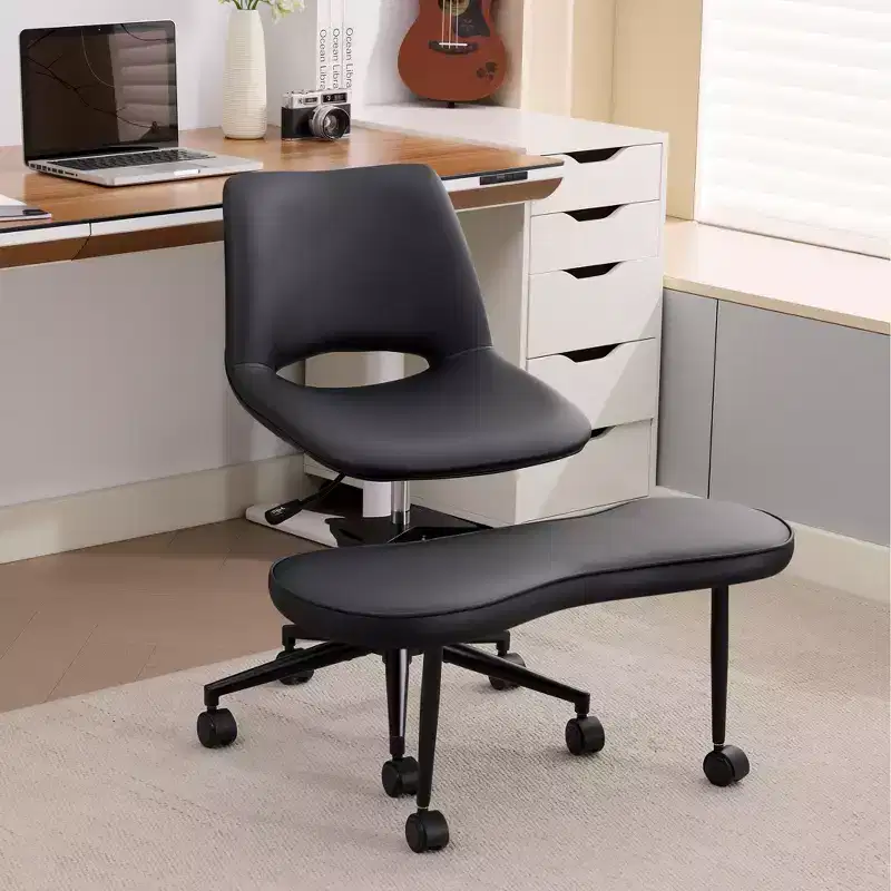 Cross-Legged Lounge Chair Ergonomic, High Lumbar Support, Adjustable Height, 360 Swivel, Criss Cross Seat, Wheels, for Meditation, Yoga, ADHD