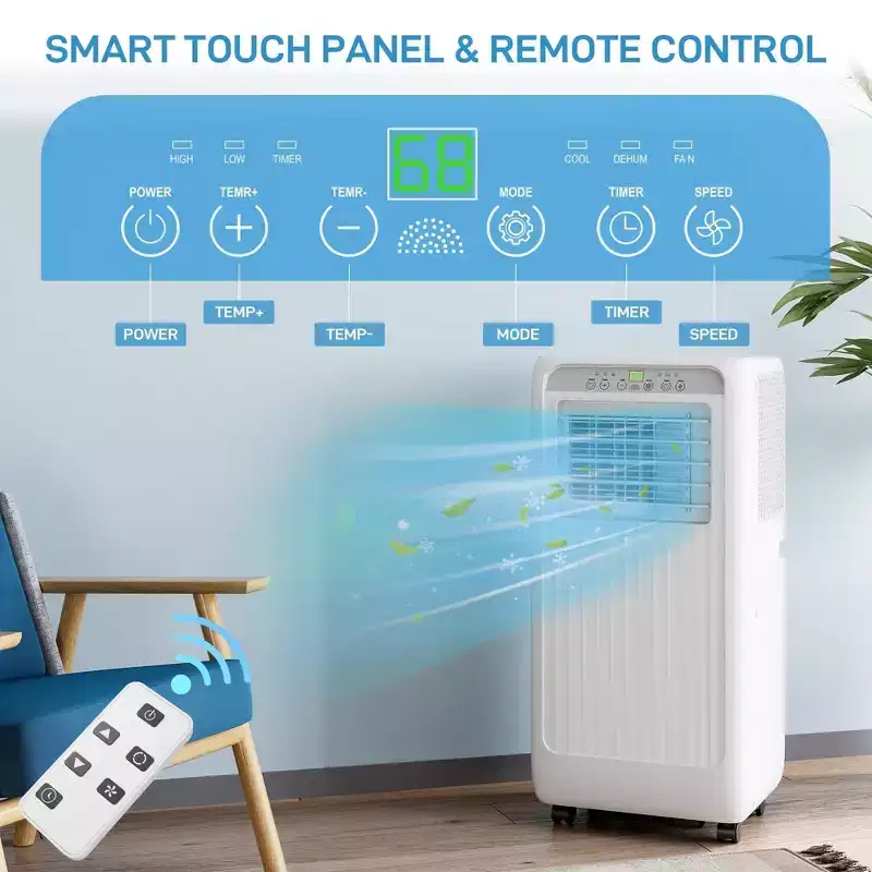 Portable Air Conditioner10000 BTU AC Cooling for Room Spaces Up to 450sq.Ft, Quiet 4-IN-1 Portable Ac Unit With Dehumidifier Fan Function, Sleep Mode