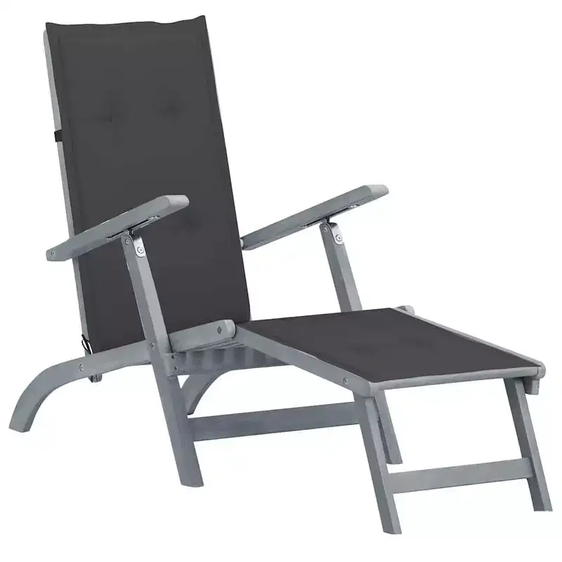 vidaXL Deck Chair Solid Acacia wood Standard Foldable Deck Chair