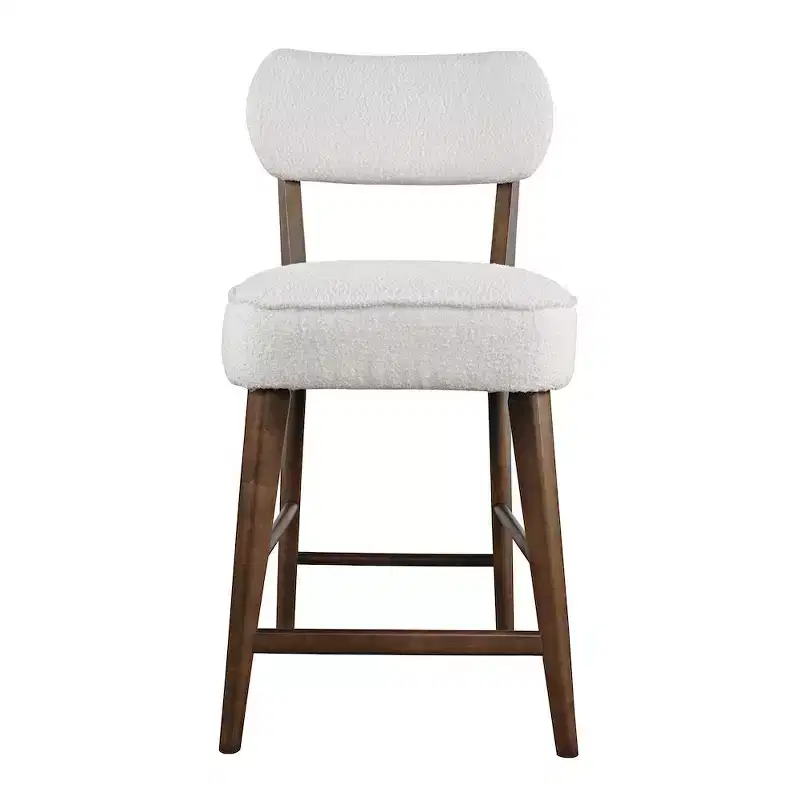 Wes Mid-Century Modern Boucle Upholstery Counter Barstool (2 Barstools)