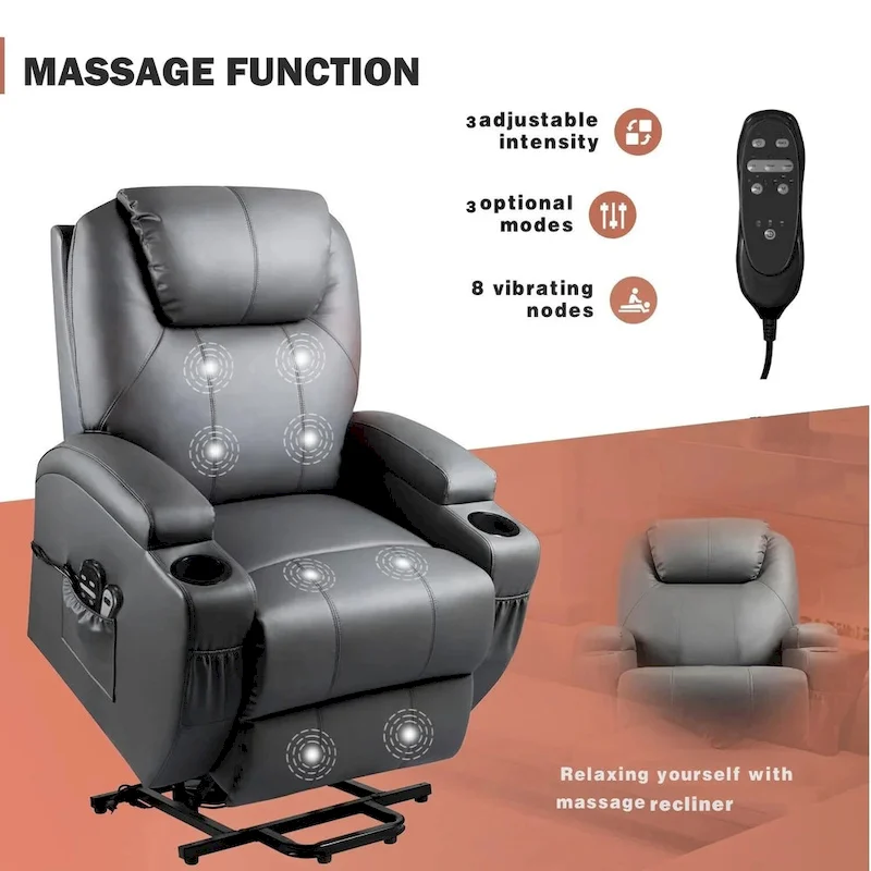 Homall Faux Leather Power Lift Recliner Chair with Massage