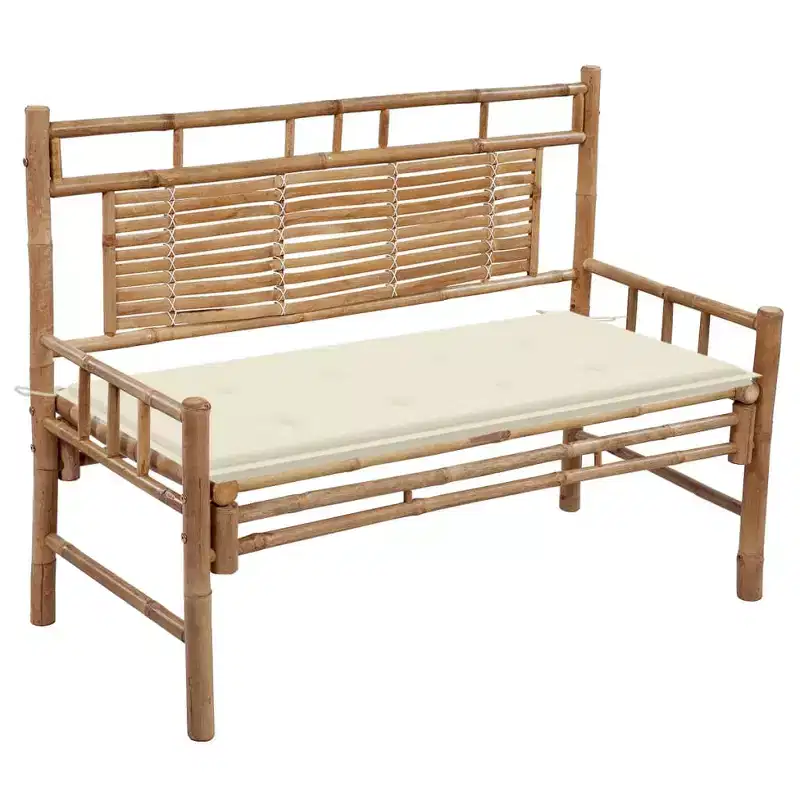 Garden Bench Natural Bamboo Bamboo, 100% Polyester Medium
