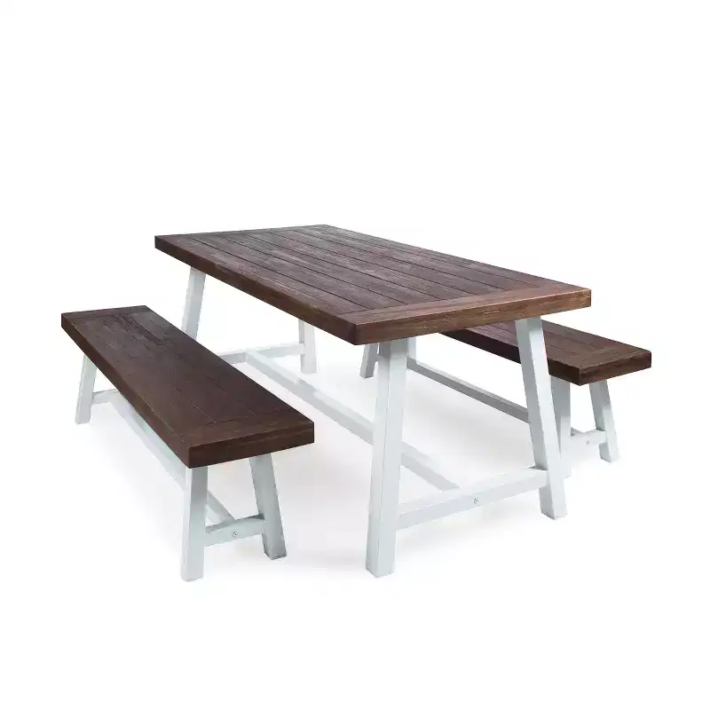 Carlisle 3pc Rustic Wood Patio Dining Set - Christopher Knight Home