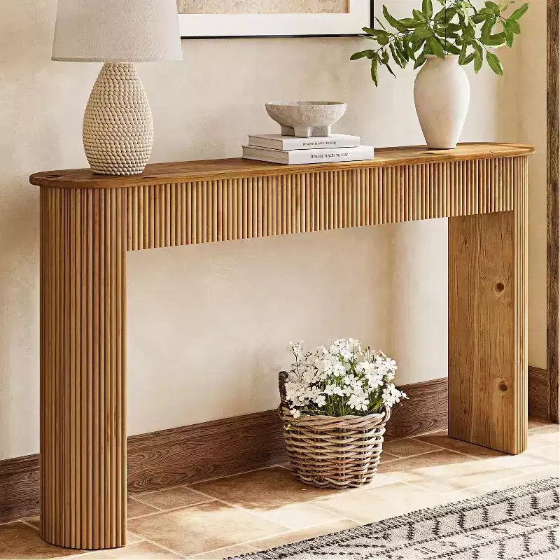 Lantine Solid Wood Console Table, 63 Long Entryway Table, Sofa Table Behind Couch for Living Room, Hallway, Entrance