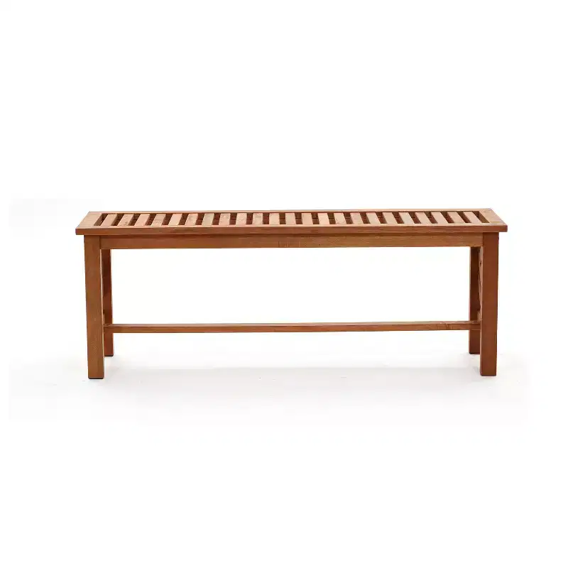 LuxenHome Carmel Solid Wood Outdoor Backless Dining Bench