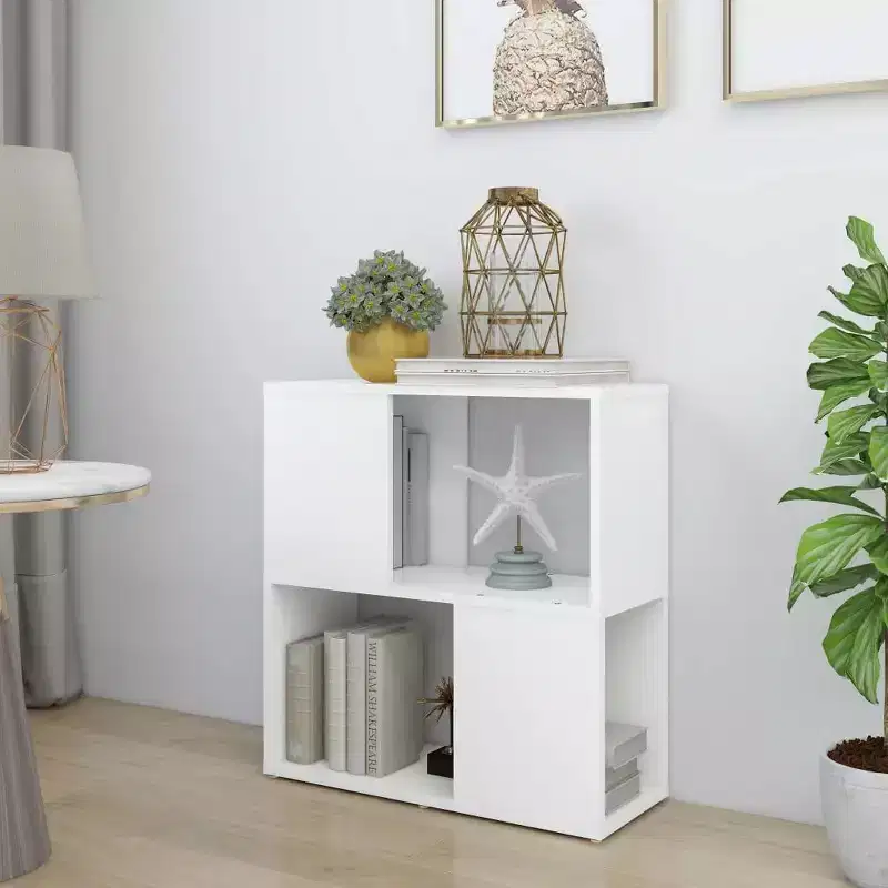 Book Cabinet White Engineered wood Medium Book Cabinet