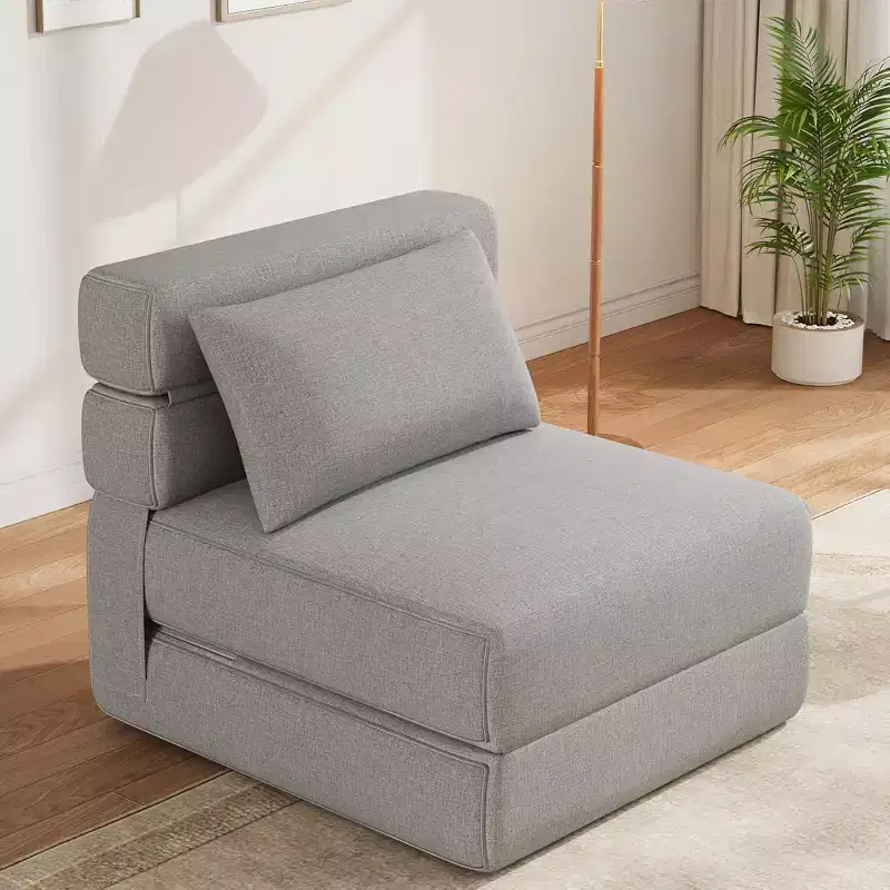 Modern Comfortable Folding Sofa Bed With Upgraded Pillow, Convertible Sleeper Chair, Foldable Memory Foam Sleeper Comfy Floor Sofa for Home, Office