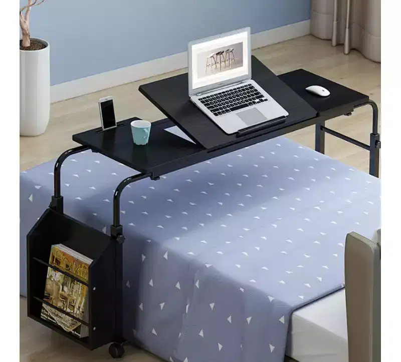 Bedside Table Desk, Computer Desk, Dorm Room Flat-Fold Table, Adjustable Folding Desk for Reading and Writing