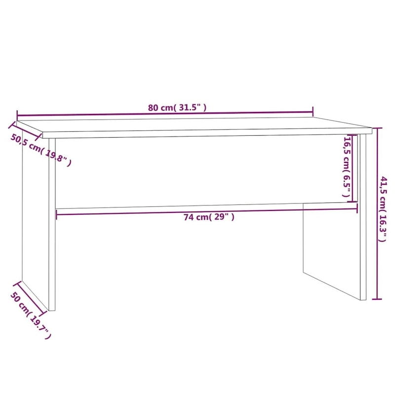 vidaXL Coffee Table Lift Top End Table Accent Side Sofa Table Engineered Wood - 31.5 x 19.9 x 16.3