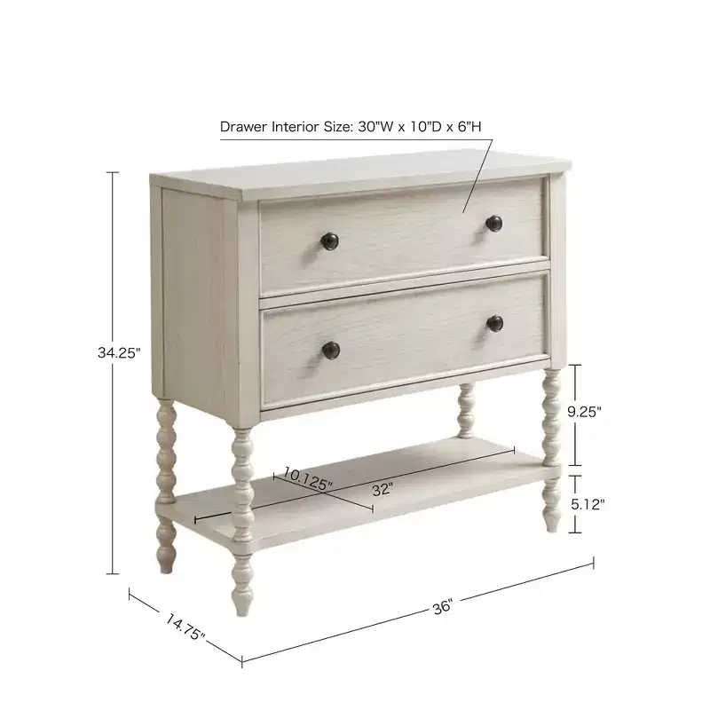 Farmhouse 2-Drawer Console Table