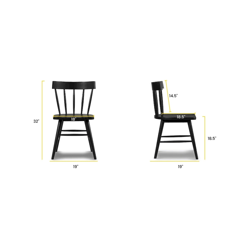 Poly & Bark Hava Dining Chair - Solid Oak Wood with Spindle-Back