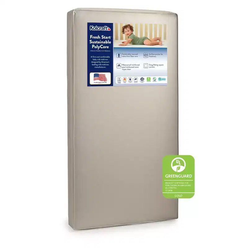 Kolcraft Fresh Start Polyfoam Crib And Toddler Mattress: Firm, 7 Inch Thickness, Waterproof Cover, 7.6 lbs
