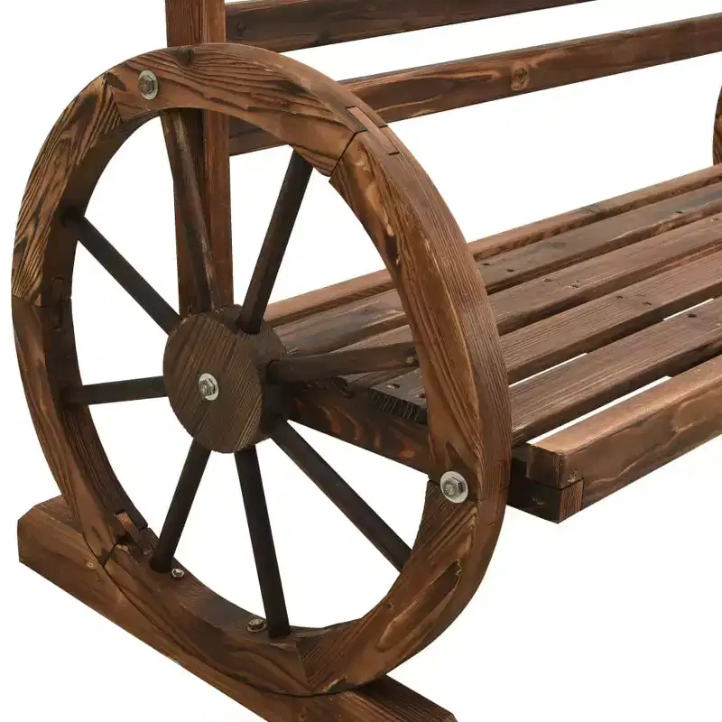 Bench Brown Solid Firwood Medium Fun Inlays Garden Bench