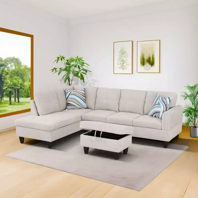 Luxurious Chenille Velvet Sofa with Dual Spring Comfort