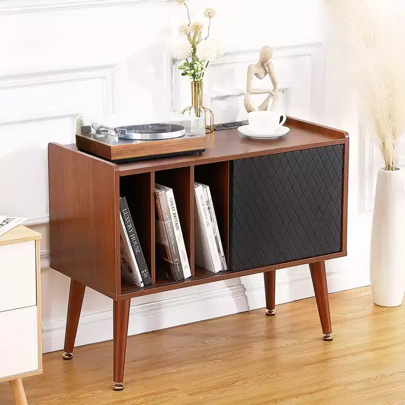 Large Vinyl Record Storage Cabinet Holds 300 Albums, Turntable Stand w/ Charging Station & USB Ports, Record Player End Table Furniture