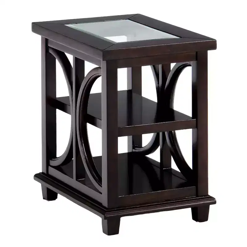 Jofran,Panama Contemporary Wood and Glass End Table