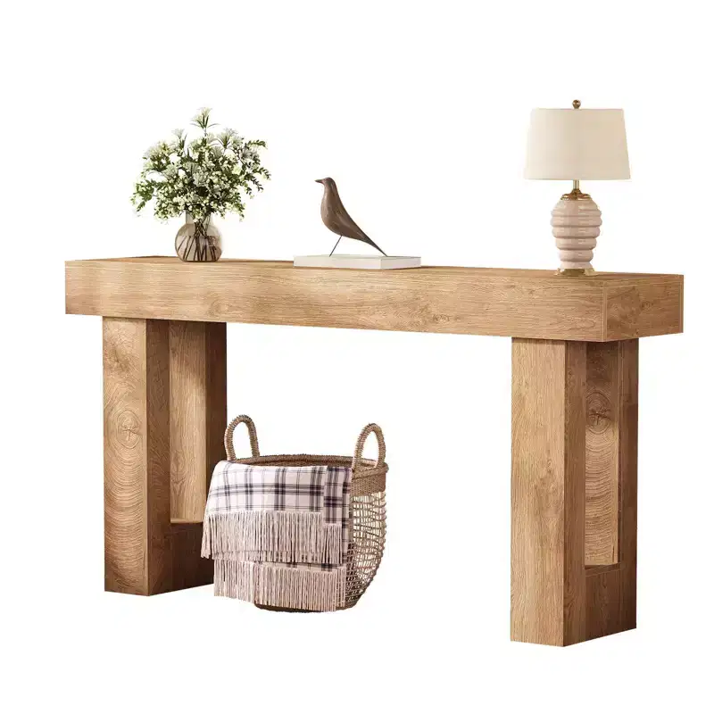 Narrow Entryway Table,63 Inch Long Wooden Couch Table Behind Sofa,Farmhouse Entryway Console,Perfect for Living Room,Hallway,Bedroom,Natural Wood
