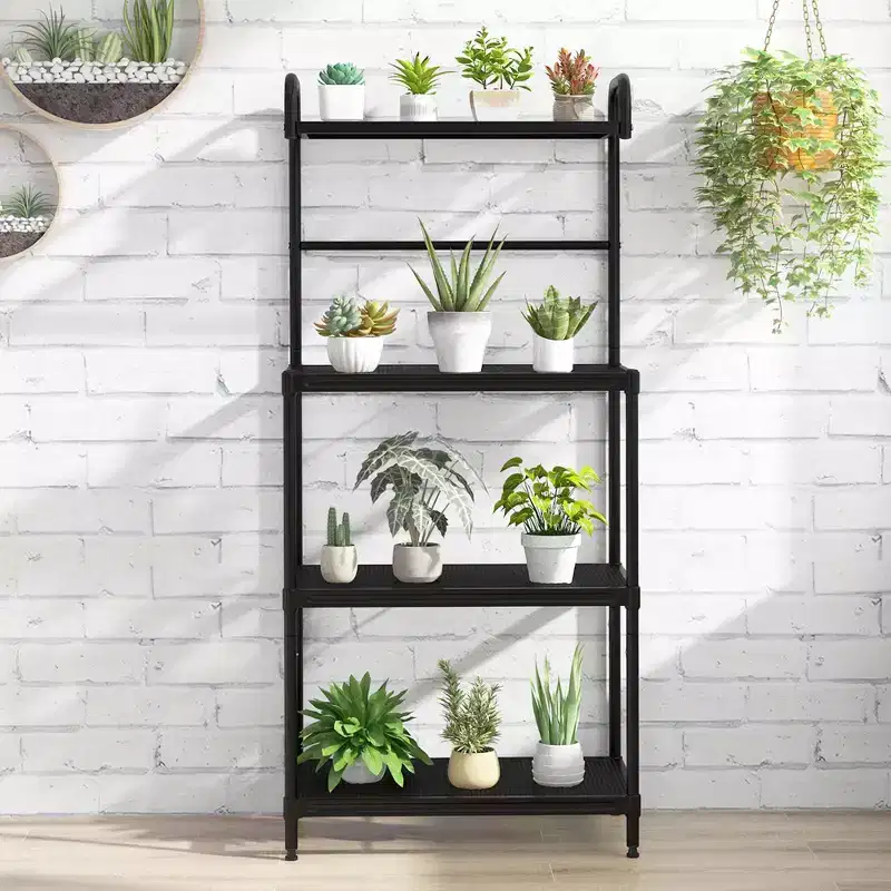 Costway 4-Tier Baker's Rack Microwave Oven Stand Shelves Kitchen Storage Rack Organizer Grey/White/Black