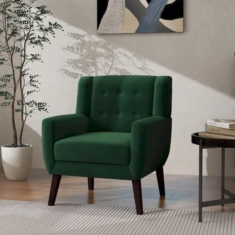 Modern Accent Chair Velvet Armchair - 28.9W x 35.1H x 29.5D