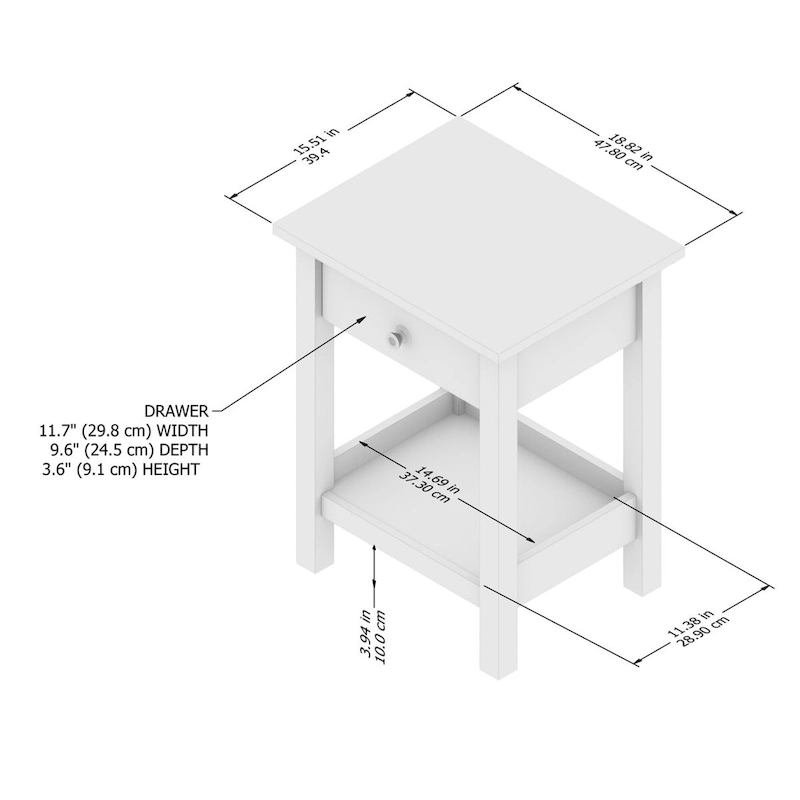 Bush Furniture Mayfield Farmhouse Living Room End Table.