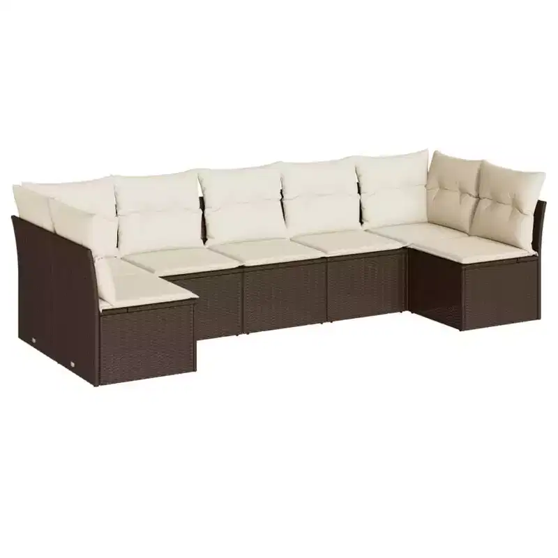vidaXL Modular Garden Sofa Set with Cushions and Table