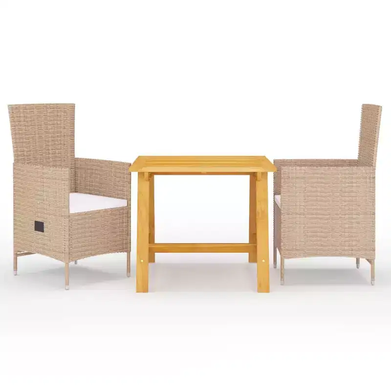 vidaXL Dining Set natural wood tone