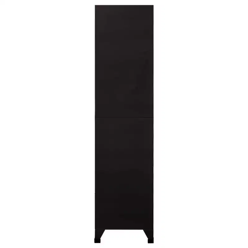 vidaXL Locker Grey Steel Large Locker Cabinet Rectangular Industrial - Black With 2 lockers