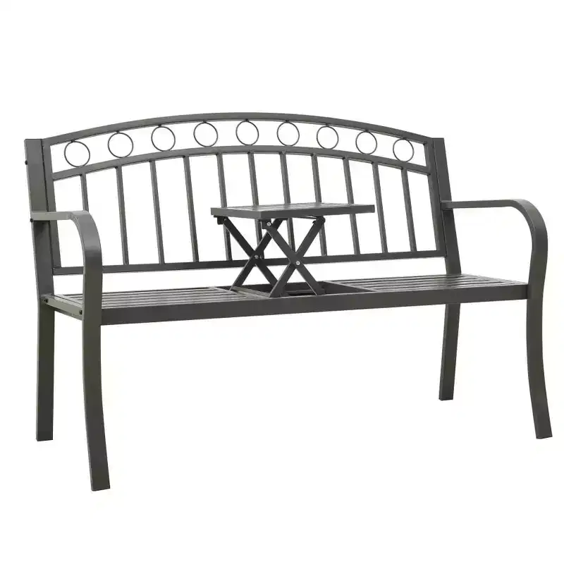 vidaXL Garden Bench Powder-coated steel Medium Durable