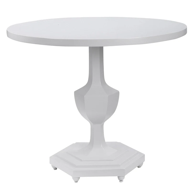 32   White Traditionally Inspired Round Foyer Table