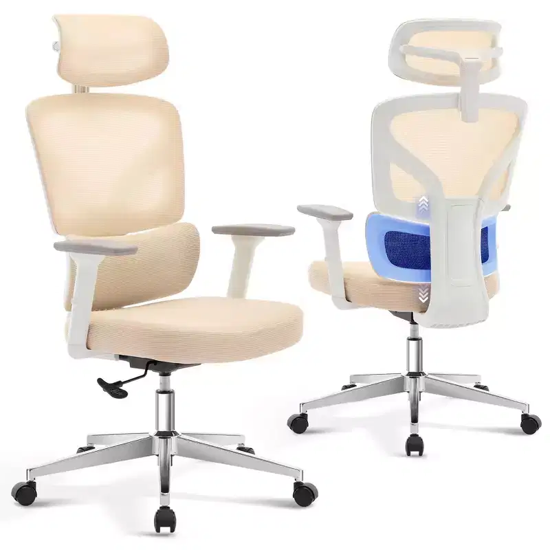 High-Back Ergonomic Office Chair  Breathable Mesh Gaming Chair with Adjustable Lumbar & 3D Armrests