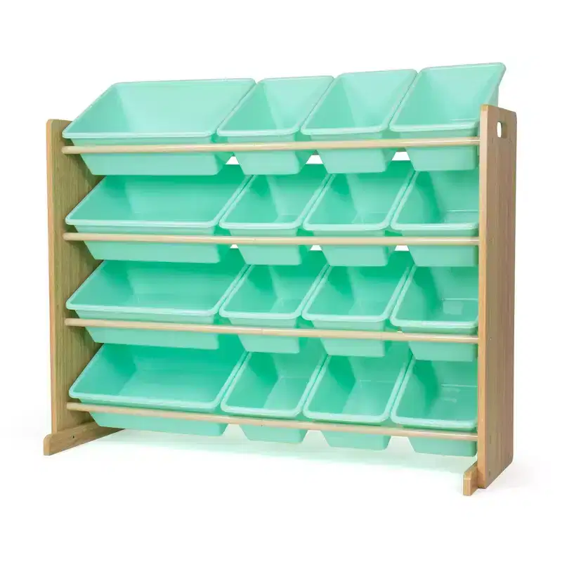 Kids' Toy Organizer with 16 Storage Bins Natural/Mint