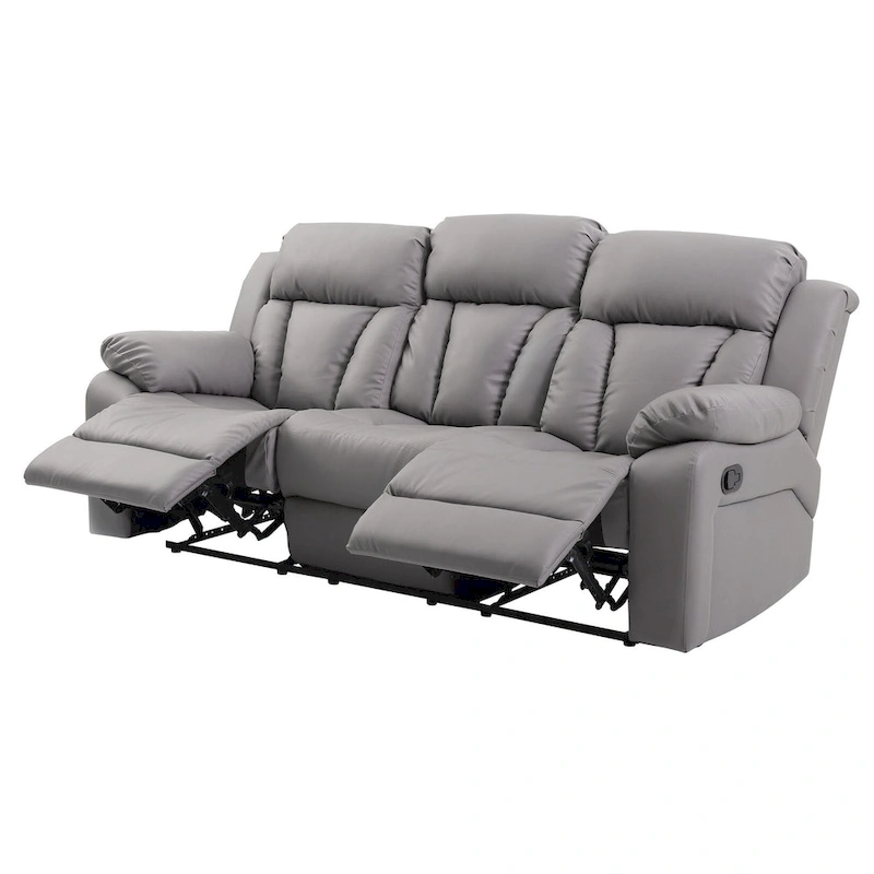 Daria 85 in. W Flared Arm Faux Leather Straight Reclining Sofa - 37L x 85W x 41H