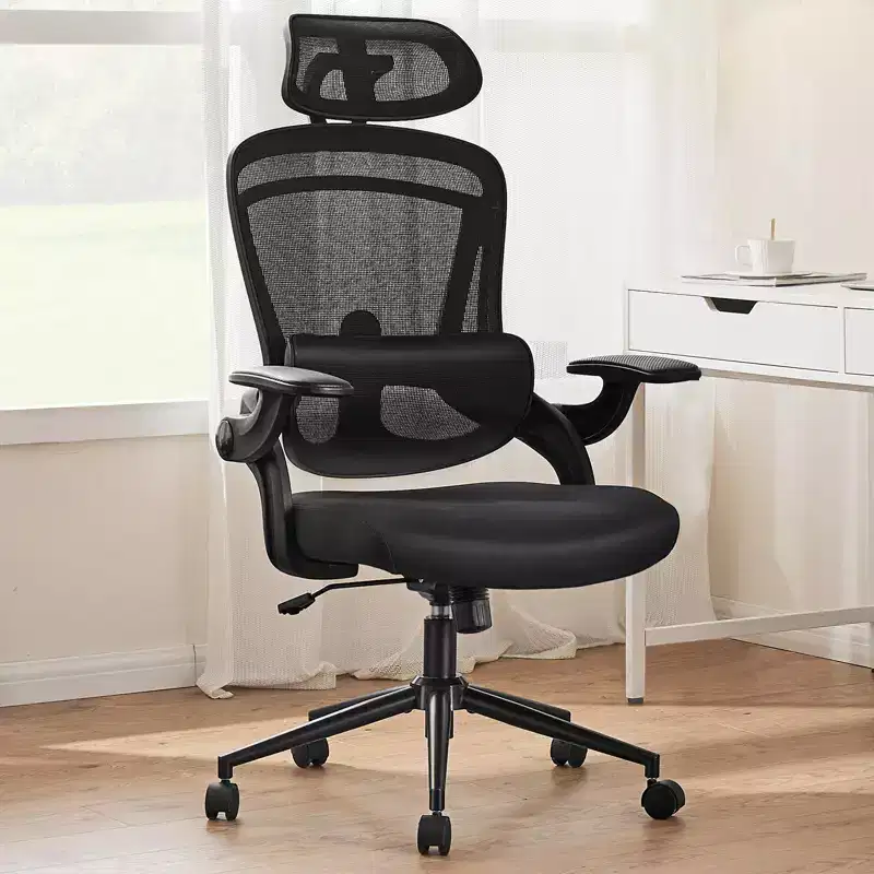 Okak High-Back Ergonomic Office Chair with Adjustable Lumbar Support, Gaming Chair with Mesh Headrest, Computer Chair for Home, Office