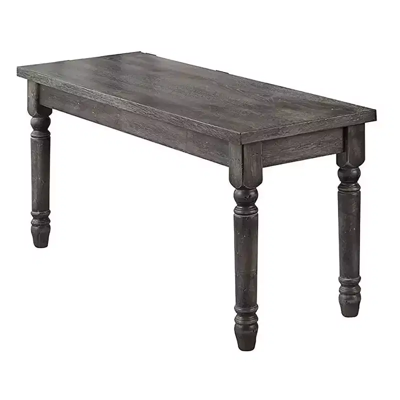 Wallace Bench Weathered Blue Washed - Acme Furniture: Rubberwood Frame, 250lb Capacity, Rectangle Shape