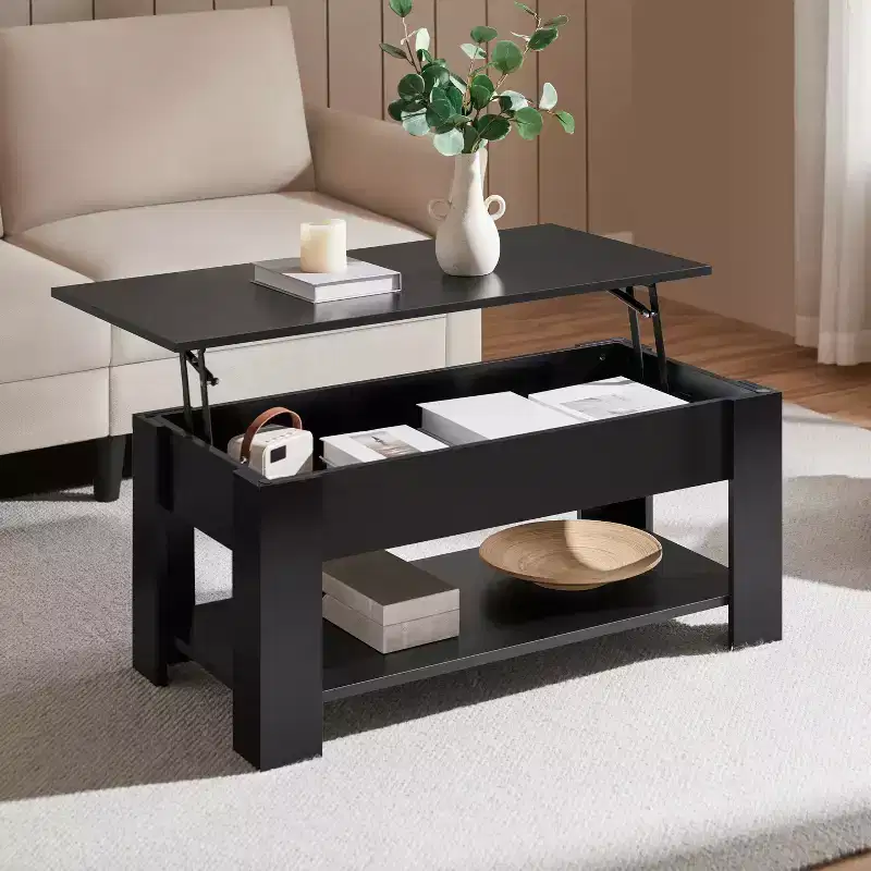 Yaheetech Modern Lift Top Vintage Coffee Table Accent Table w/Hidden Compartment & Storage For Home, Living Room, Reception Room, Office