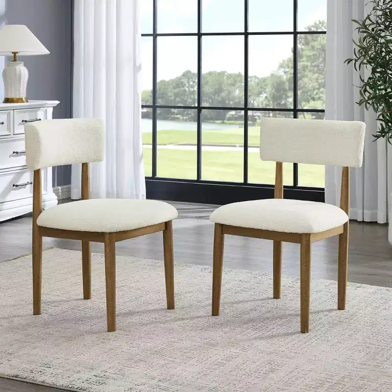 GDFStudio Solstice Boucle Upholstered Dining Chairs (Set of 2)