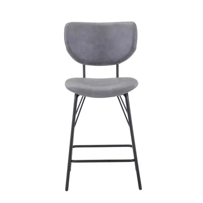 Jofran,Modern Faux Leather Split-Back Upholstered Counter Height Barstool (Set of 2)