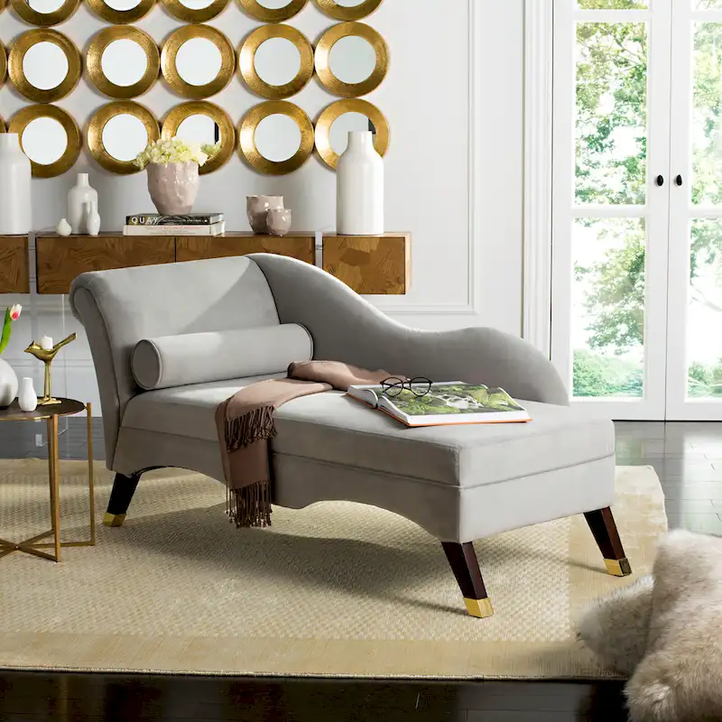 SAFAVIEH Karan Mid-Century Modern Chaise with Pillow - 63Wx28Dx30H