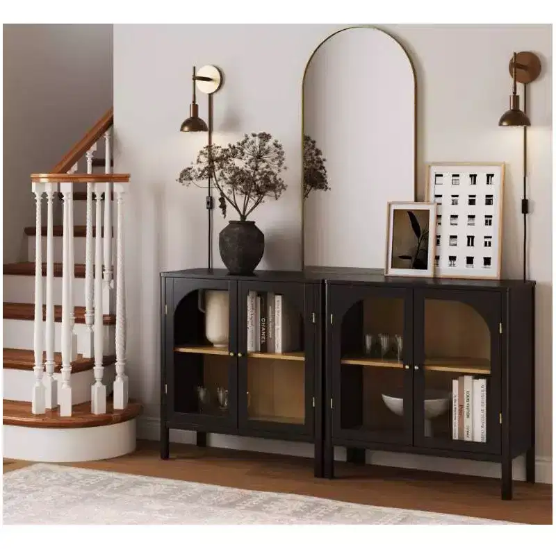 Nathan James Set of 2 Mason Console Cabinet with Doors