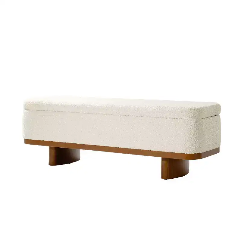 Clara Simple Assemble Flip Top Bench with Solid Wood Frame|HULALA HOME