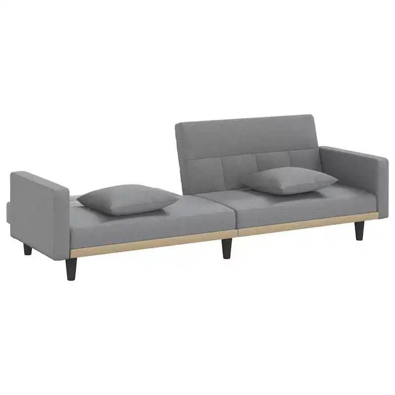 Sofa Bed Loveseat Convertible Sofa Bed with Cushions for Studio Fabric - Light Gray