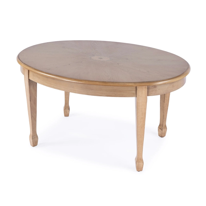 Clayton Oval Wood Inlay Cocktail Table