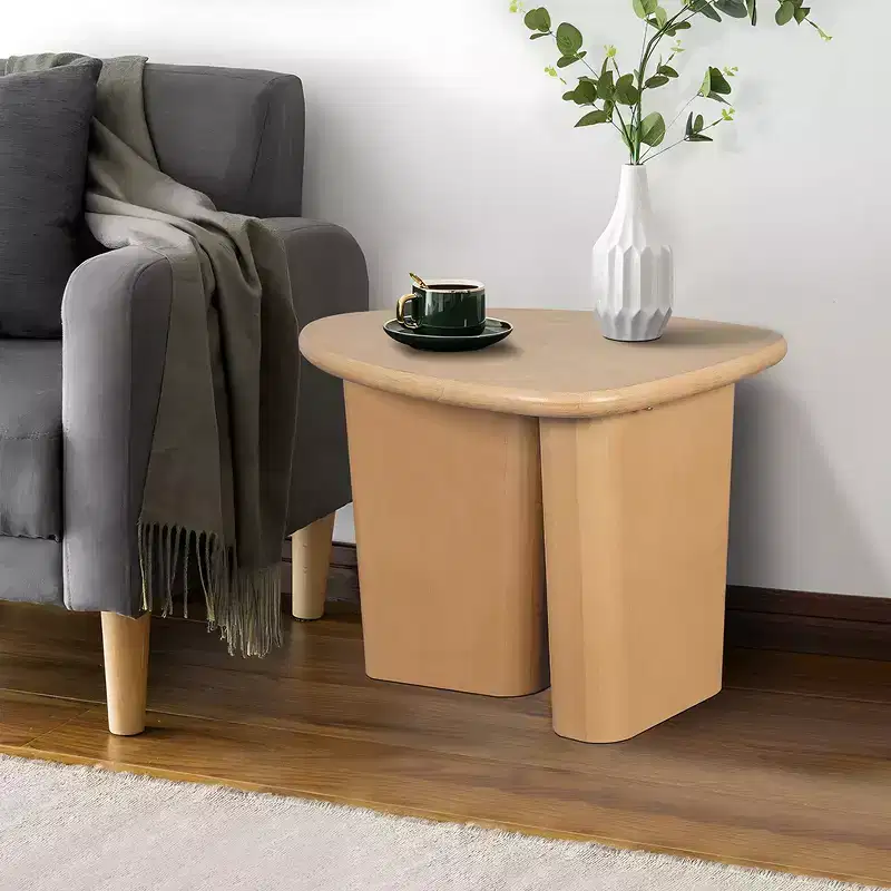 Wooden End Table, Tapered Tabletop Small Side Table, Simple Coffee Tea Table for Living Room, Bedroom, Sofa, Household Accent Table