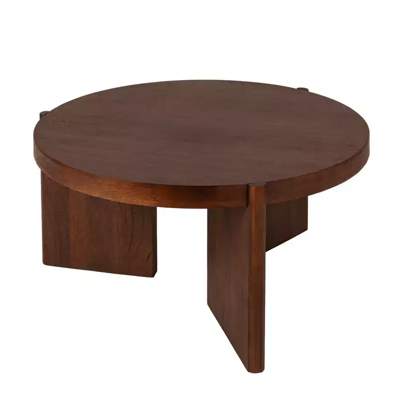 Storied Home Mango Wood Coffee Table, Walnut Finish