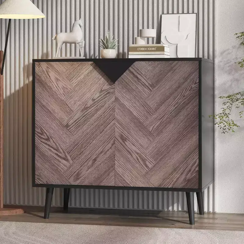 31.5 Inch Storage Cabinet w/Shelf & Doors, Modern Sideboard Buffet Cabinet w/Storage, Free Standing Accent Cabinet for Dining Room, Entryway