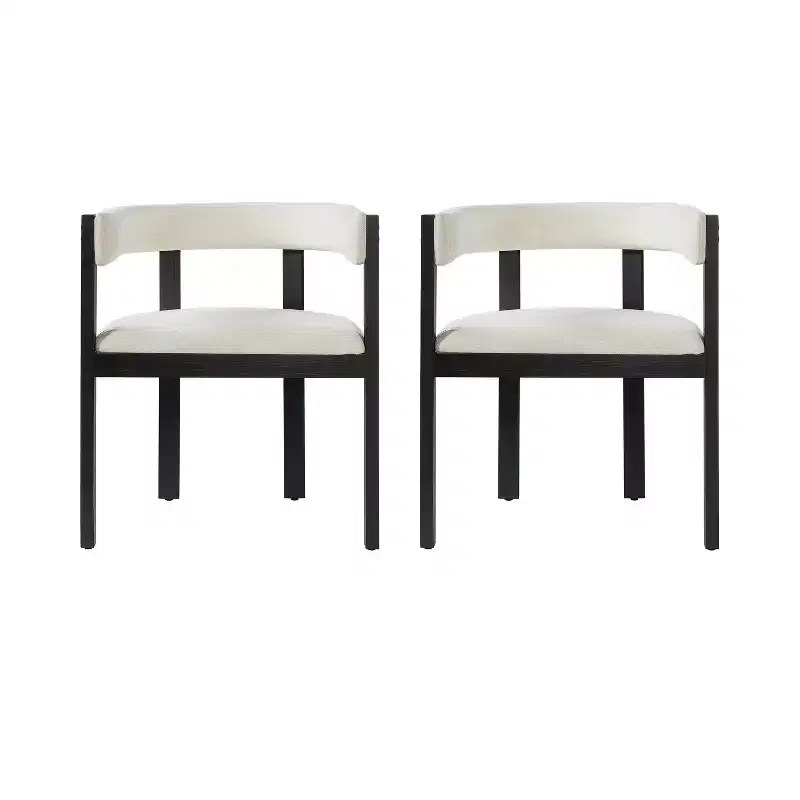 Christopher Knight Home Letizia Modern Rubberwood Upholstered Dining Chairs with Curved Backrest (Set of 2)