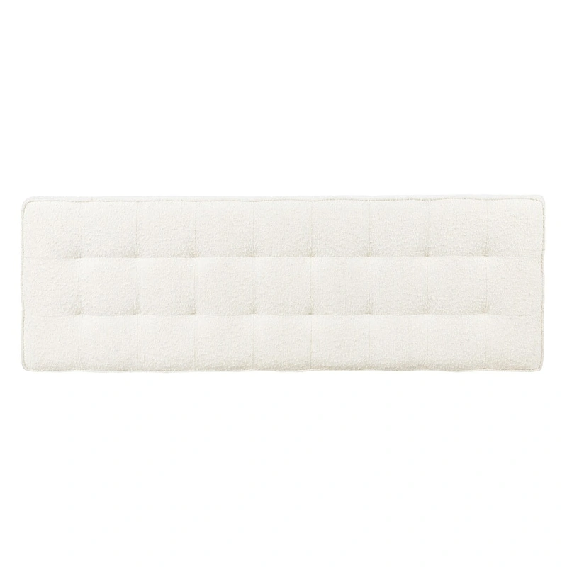 Poly & Bark Luca Fabric Bench - Tufted Seat with Solid Wood Legs